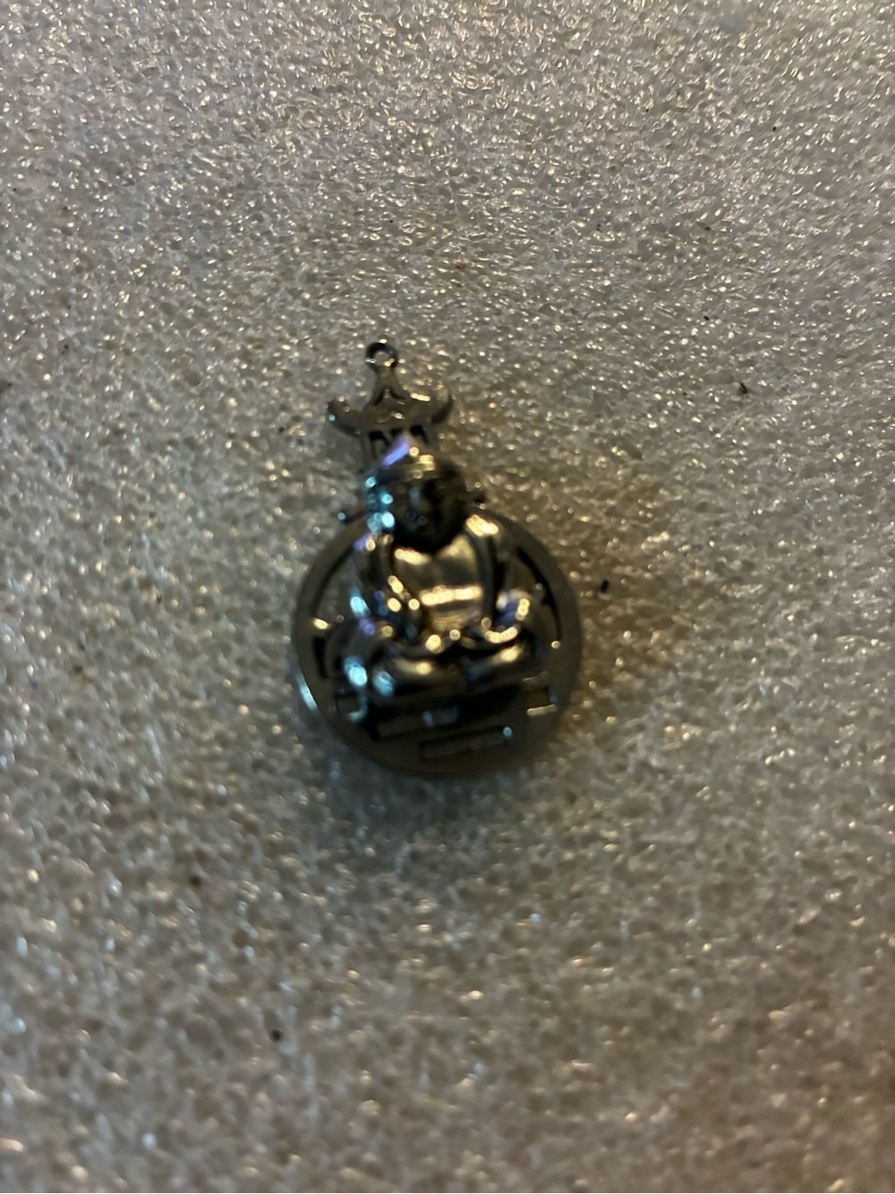 Silver Buddha Pendant Charm - Silver Tone